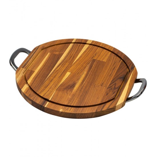 Tabua 38cm De Madeira Para Corte Com Alça Queens Teca